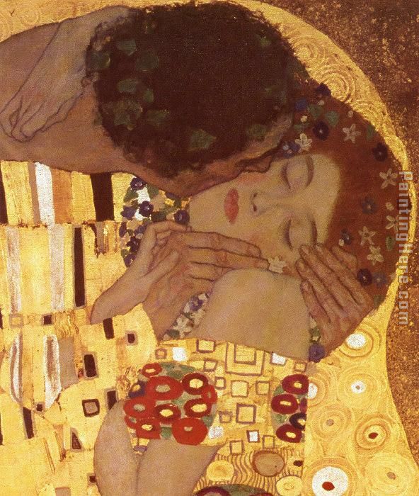 Gustav Klimt The Kiss (detail)